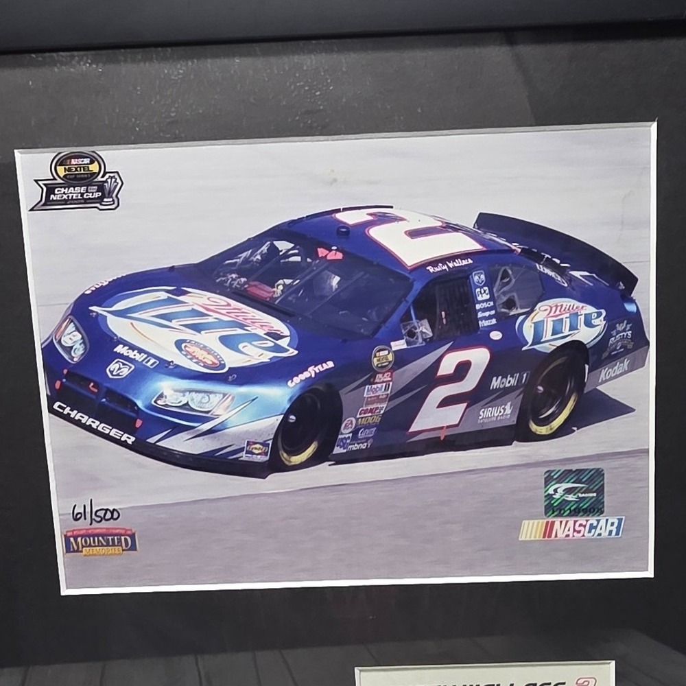 Rusty Wallace 2005 NASCAR Race Used Tire Relic Framed Limited Edition 61/500 - Picture 2 of 14